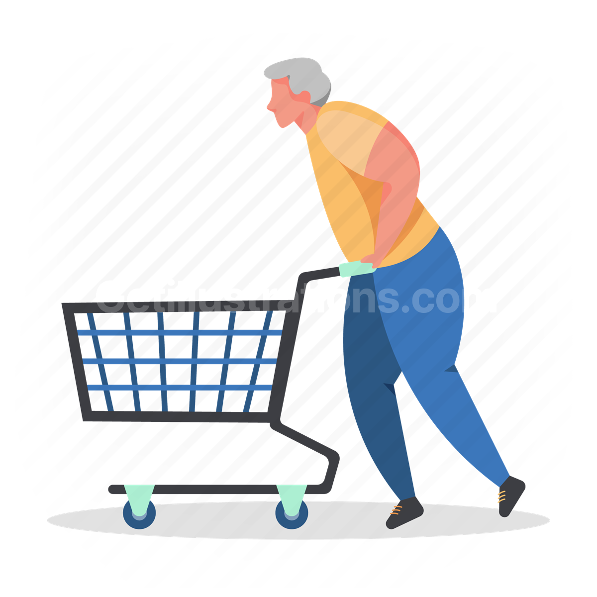 man, shop, cart, shopping cart, commerce